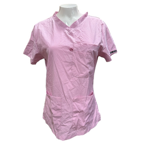 EUC Heal Wear pale pink top scrub stretchy.